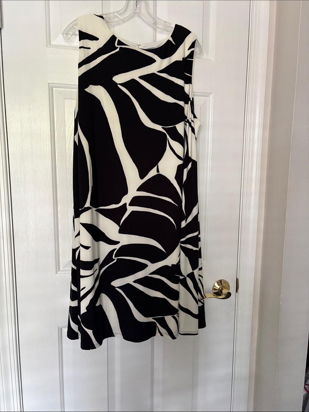 Ralph Lauren Black and White Abstract A-Line Dress